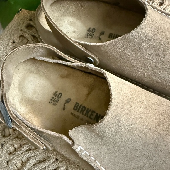 Birkenstock Lutry Tan Suede Slip-On Clogs Shoes 40 - Picture 3 of 10